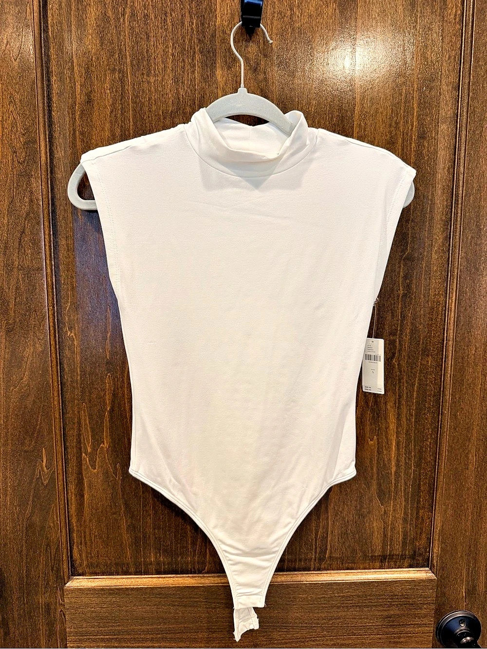 Maeve 4148 Mock Neck Bodysuit in White Size Small NWT